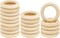 2.2 Inch Natural Wood Macrame Rings for DIY Crafts, Unpainted Round Pendant Connectors